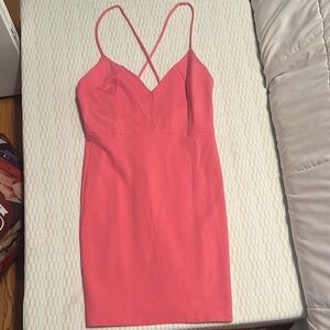 Elegant Pink Spaghetti Strap Dress